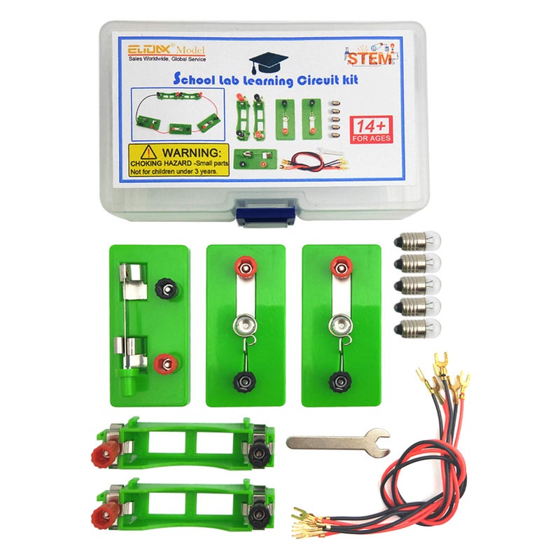 EUDAX Physics Science Lab Learning Circuit kit,Electricity Experiment Set,Building Circuits for Student Junior Senior High School Students (Basic kit) - Image 1